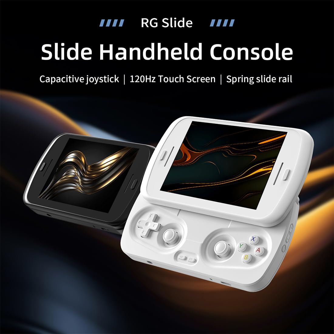 RG Slide - Console di gioco portatile pieghevole retrò con schermo IPS da 4,7 pollici, sistema Android 13, batteria ricaricabile da 5000 mAh, giocattoli e regali per adulti (giochi non