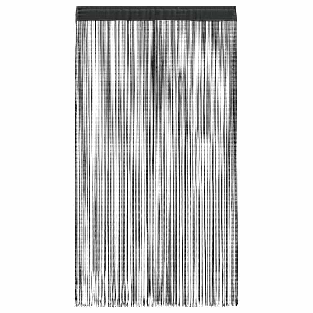 Cortinas de Flecos 2 Piezas 100x250 cm Negras