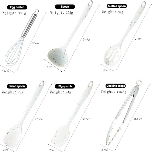 Miniatura 2 de Juego de utensilios de cocina de silicona de 11 piezas, tornero, pinzas, espátula, cuchara, cepillo, batidor de huevos. Juego de herramientas de