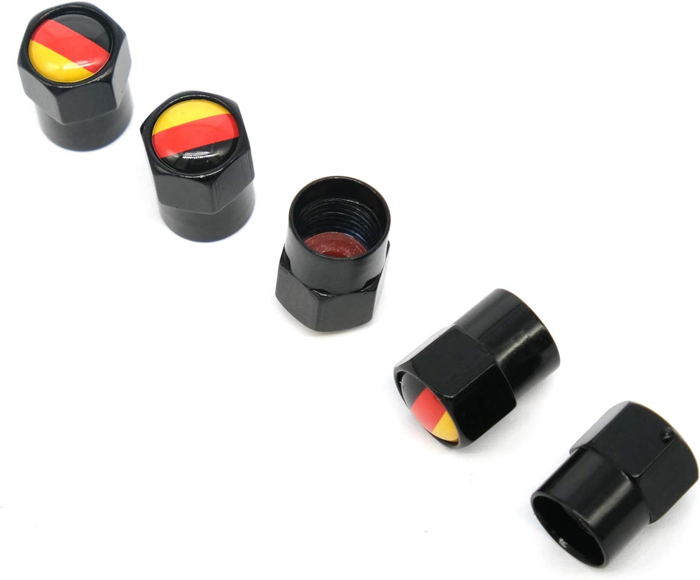 5PCS Wheel Tire Valve Caps Stem Covers National Flag Logo Sticker Car Auto Motorcycle Bicycle Accessories (Germany) - Image 5