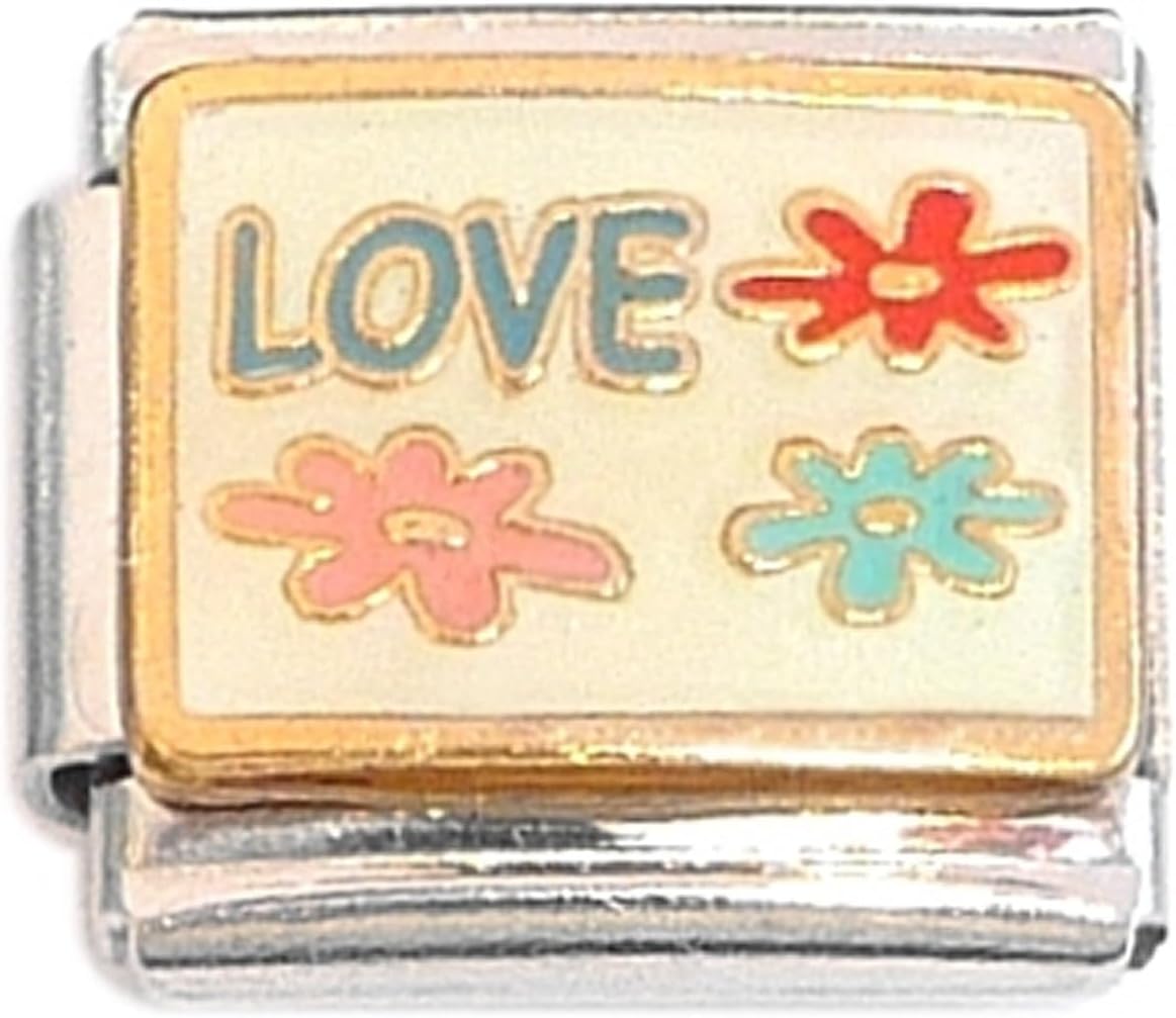 Love Cute Flowers Italian Charm