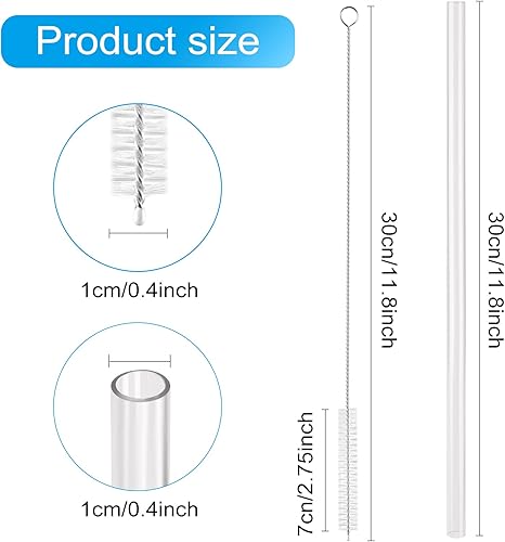 Miniatura 2 de Popote de repuesto compatible con vaso Stanley de 40 onzas y 30 onzas, paquete de 6 popotes reutilizables con cepillo de limpieza, plástico,