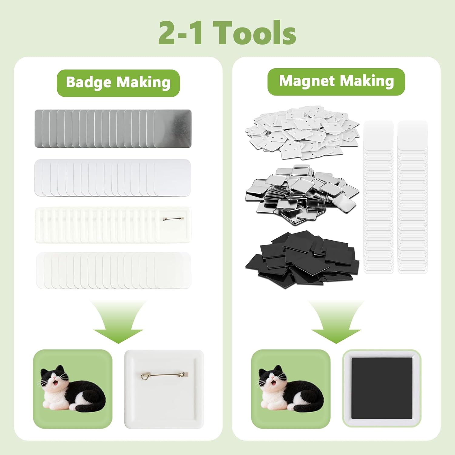 Fridge Magnet Button Maker Machine 2x2inch Square Magnets Maker 50mm Metal DIY Badge Pin Maker Machine Button Press Machine for Square Magnet Badge Making