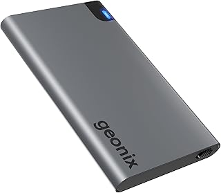 Geonix PowerShell AL1 1TB Portable External Hard Drive 2.5-Inch SATA USB 3.1, Upto 5Gbps with UASP Support, LED Indicator, Shockproof Protection, Aluminium Case with 3 Year Warranty (Gray)