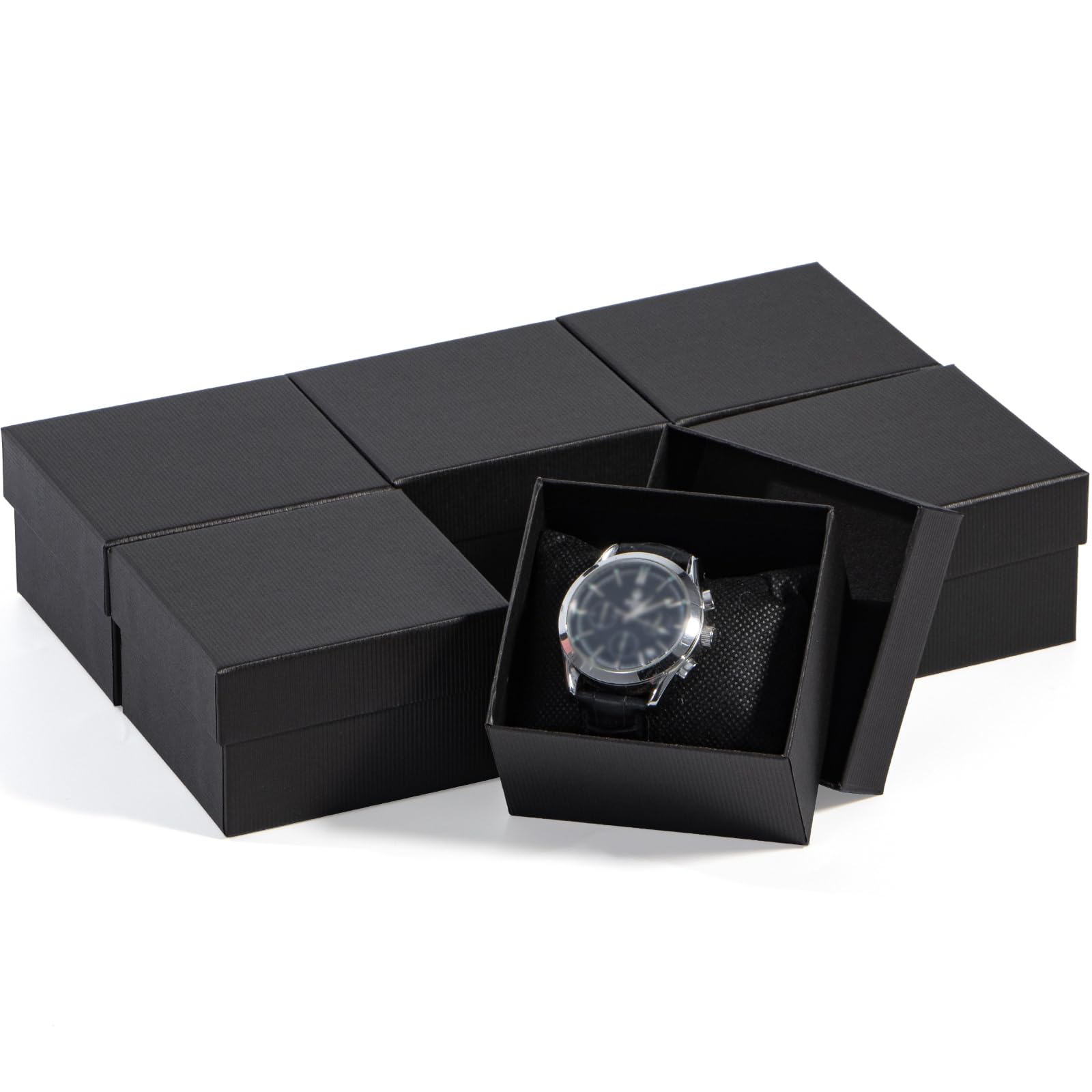 Gasuuo Watch Gift Box, 6 Pack Paper Cardboard Watch Box with Pillow Watch Box Jewelry Gift Boxes Square Cardboard Boxes for Men and Women, Christmas, Birthdays,Valentine's Day 3.5
