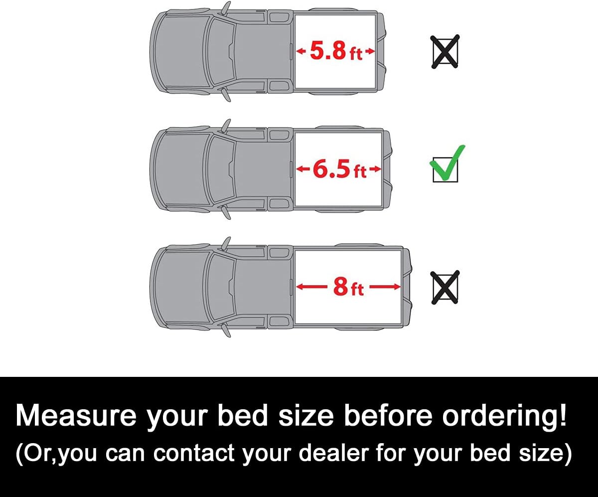 VioGi Black Vinyl Clamp On Soft Lock & Roll-up Top Mount Tonneau Cover Assembly Fit 99-06 Chevy Silverado/GMC Sierra 07 Classic Body Pickup 6.5ft Fleetside Bed