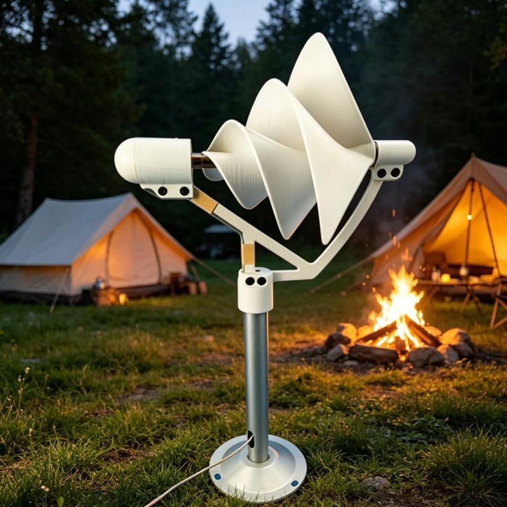 Generador de turbina eólica doméstica de 10 W, diseño en espiral con arranque de brisa de Arquímedes para proyectos científicos y modelos de enseñanza en el aula, unidad de metal blanco para