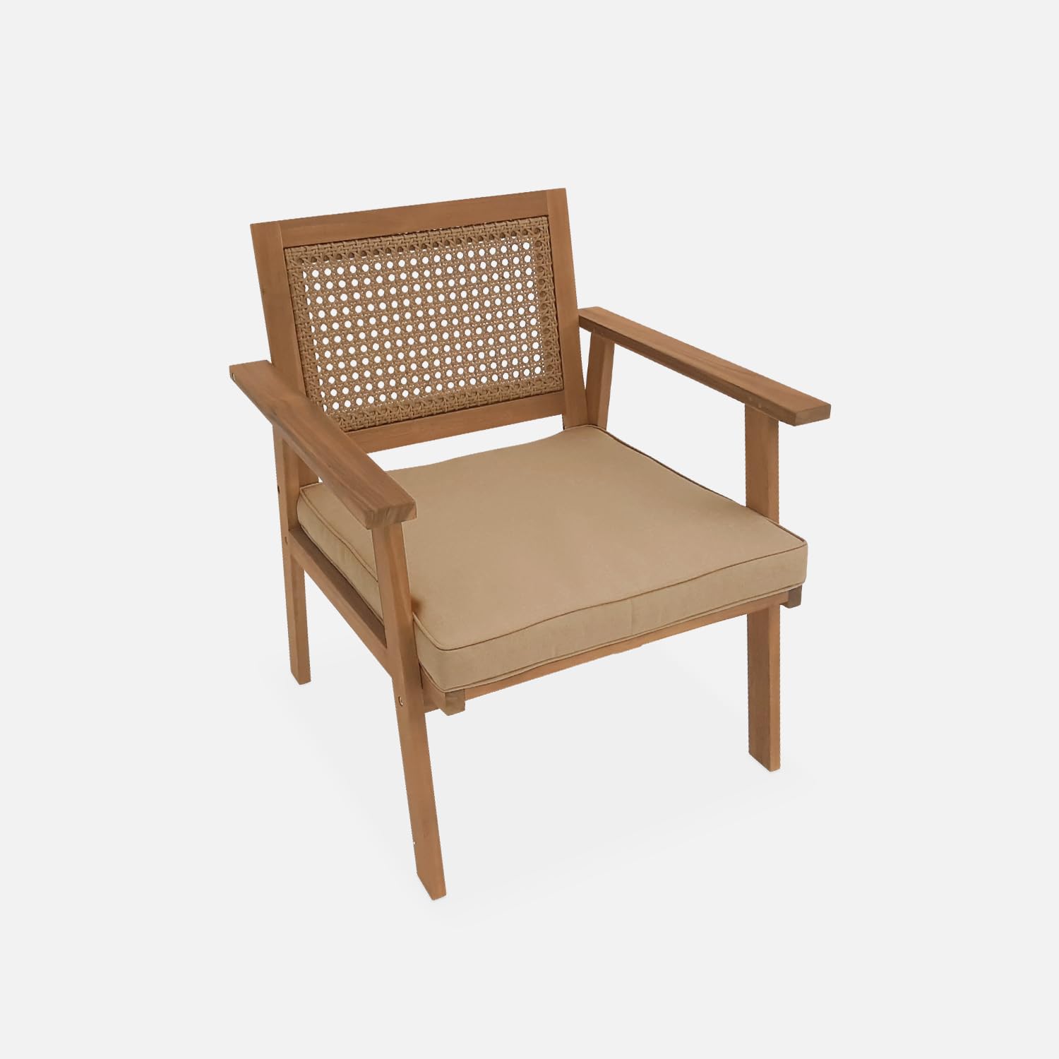 Alice's Garden - Salon de Jardin. Bohémia. cannage Rond. canapé 2 Places. 2 fauteuils. 1 Table Basse 117x64x74 cm