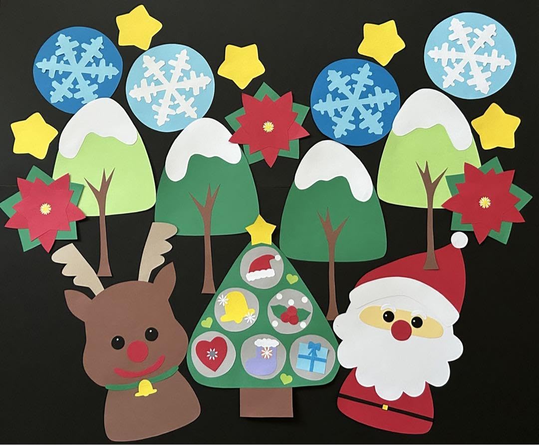 Amazon | 壁面飾り クリスマス壁面 サンタさん壁面 画用紙壁面 保育園