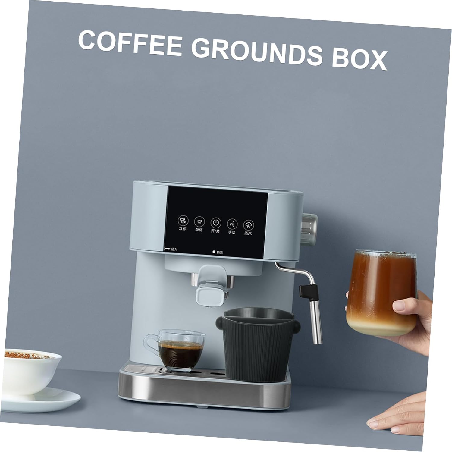 Cabilock 1pc Container for Easy Espresso Disposal Home Coffee Knock Bin Black Grounds Collection Box Capacity Convenient Design for Cafe Use