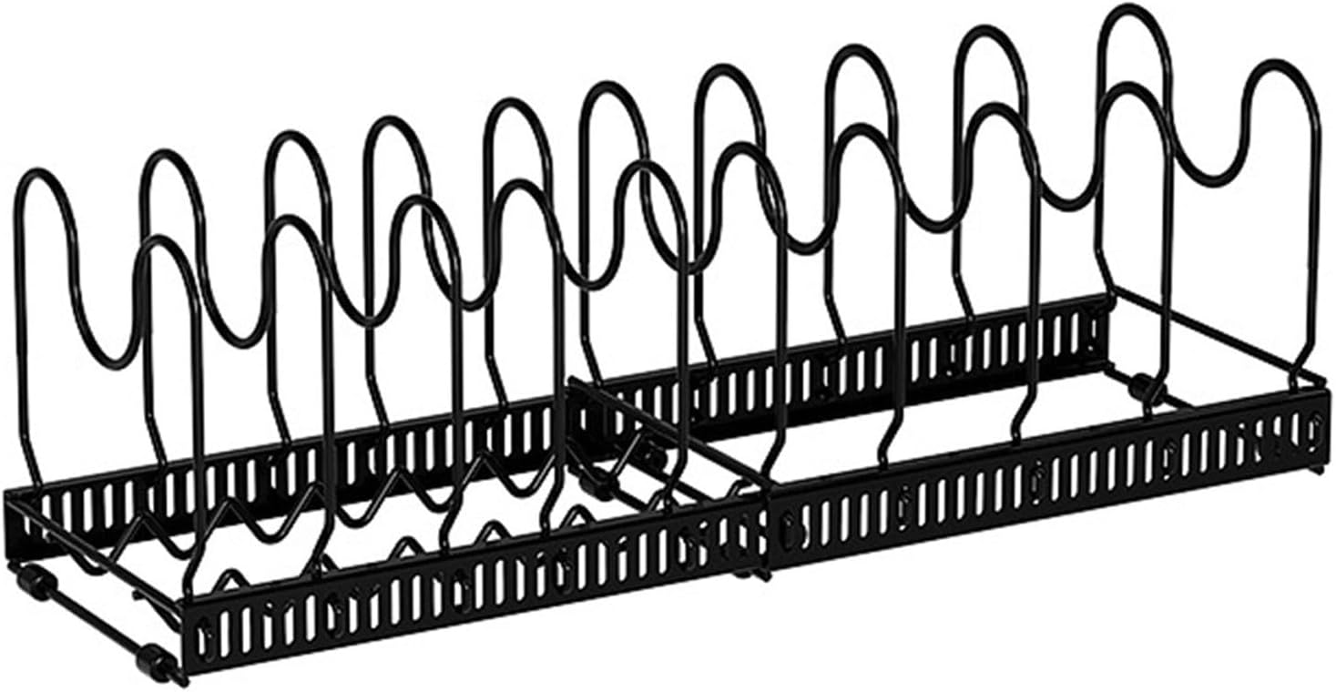Pots and Pans Organizer Kitchen Cabinet Adjustable Pot Lid Rack Bowl Plate Storage Kitchen Organization and Storage