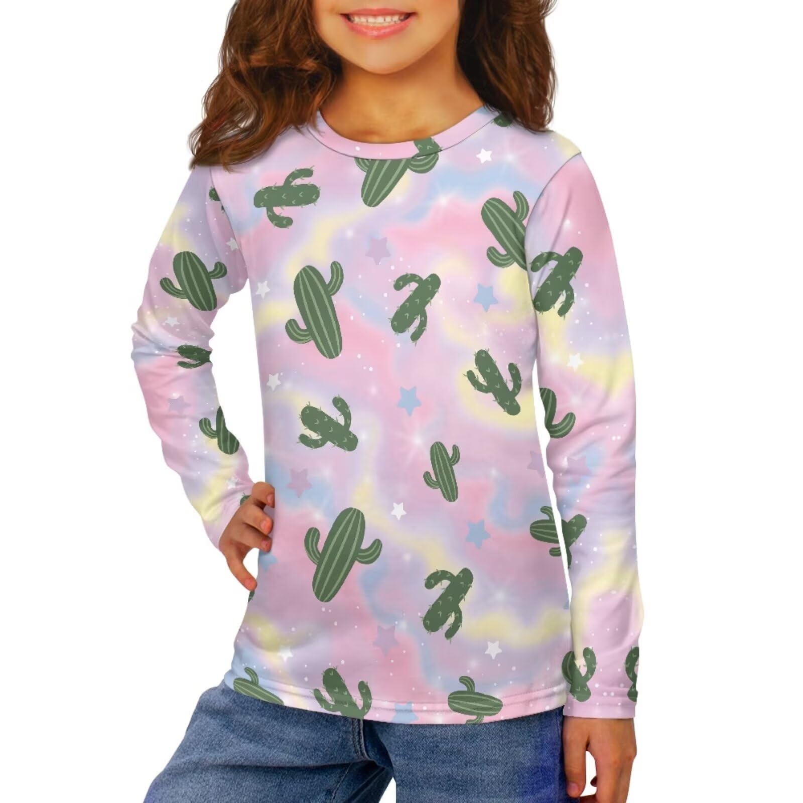 Long Sleeve Shirts for Girls Winter Tops 3-16t Cartoon T Shirts for Fall Clothes