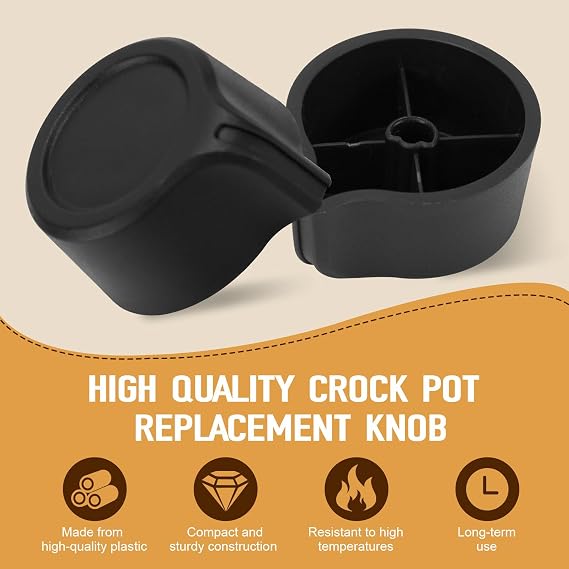 Crockpot Control Knobs Replacement 0.25 Shaft for Hamilton Beach 33665G Slow Cooker, Crock Pot Control Adjustable Knob Replacement, 2 Pack