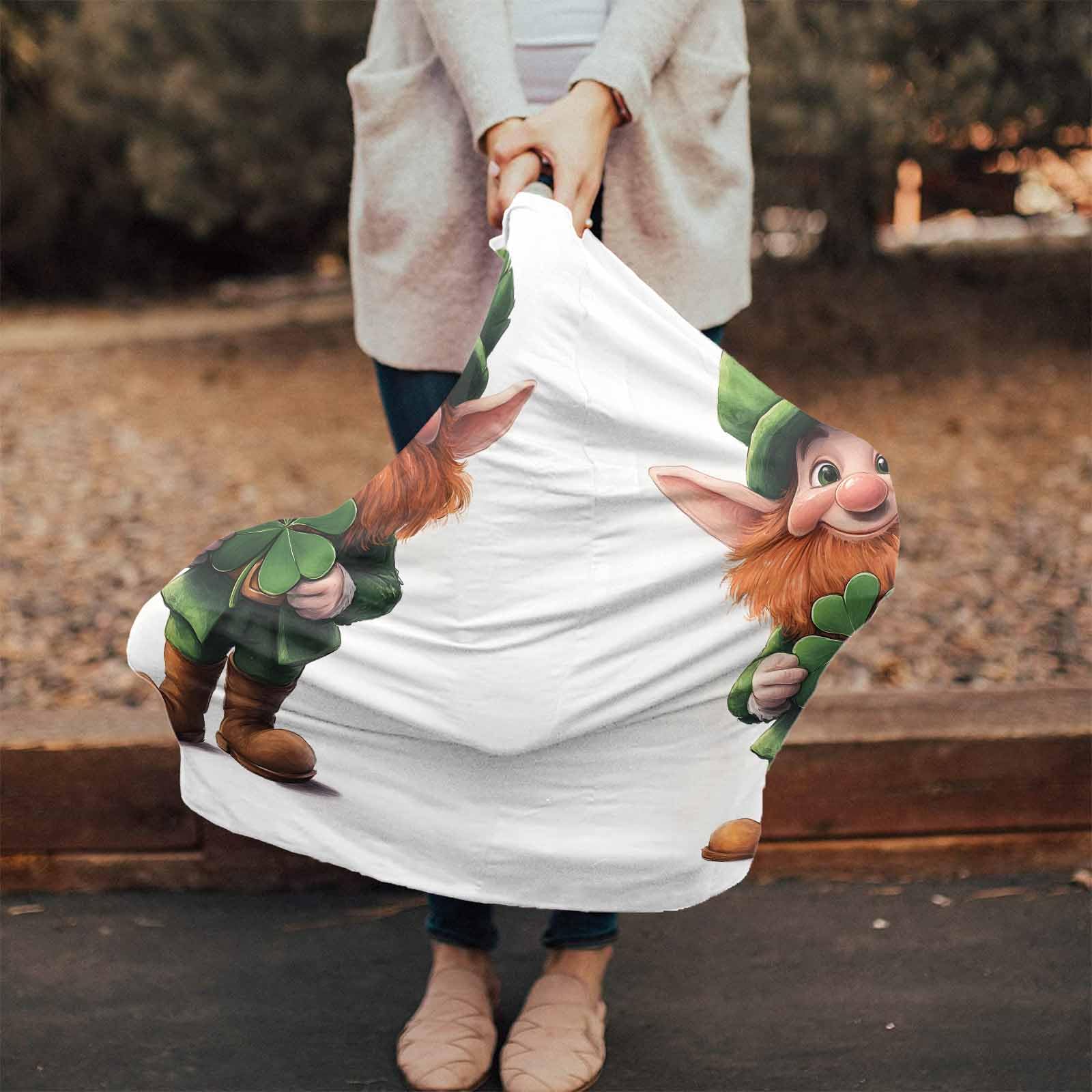 Nursing Cover for Breastfeeding Scarf, Green Hat Gnome St Patrick's Day Shamrock Baby Car Covers Super Soft Multi Use for Canopy Shopping Cart Cover Blanket Stroller Cover