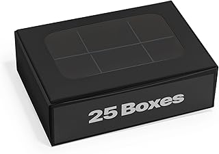 Modsy Baking - 25 pcs Black Mini Truffle Box for 6 treats with Window an...