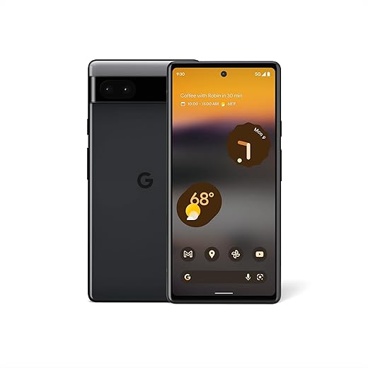 Google Pixel 6a - 5G Android Phone - Unlocked Smartphone with 12 Megapixel Camera and 24-Hour Battery - Charcoal (Renewed), Gray