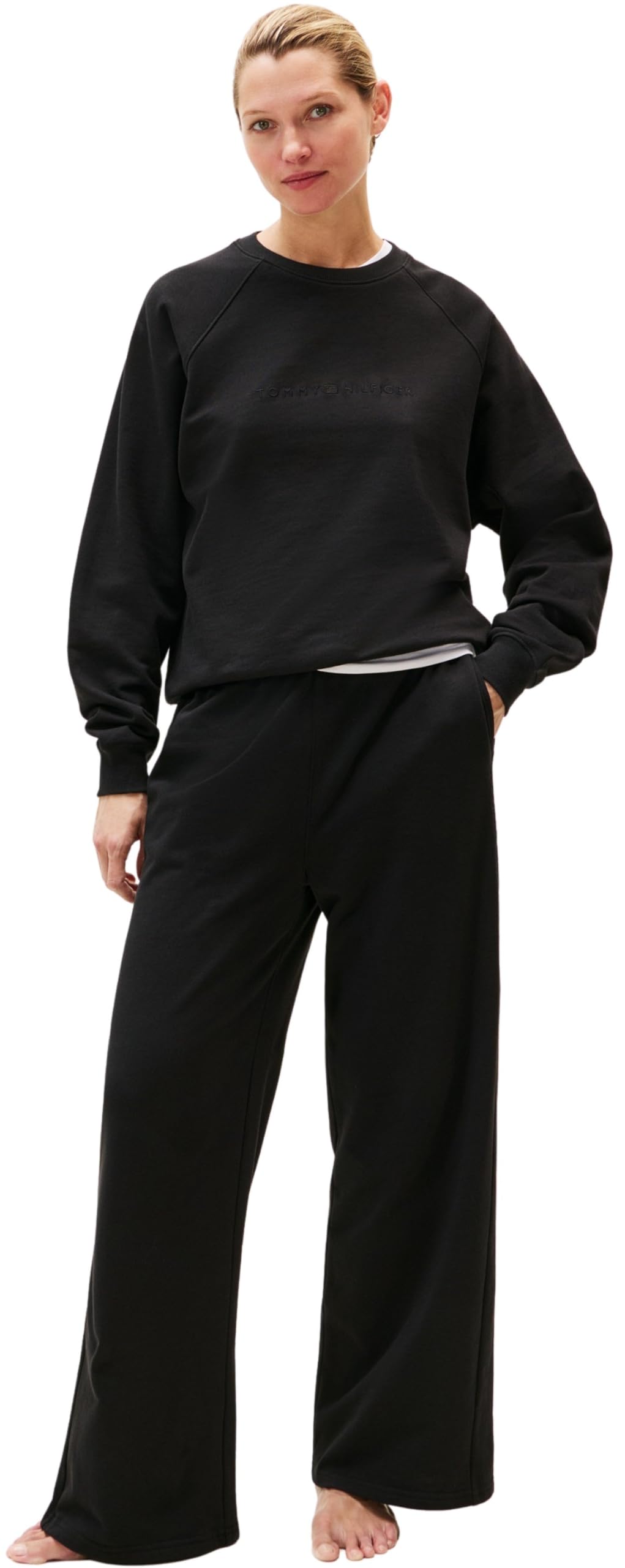 Tommy Hilfiger Sudadera Mujer Track Top con Cuello Redondo