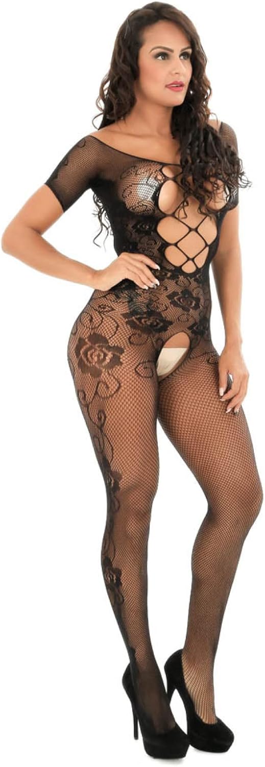 Women'S Exotic Lingerie Bodystockings Women'S Sexy Lingerie Open Crotch Print Bodystockings