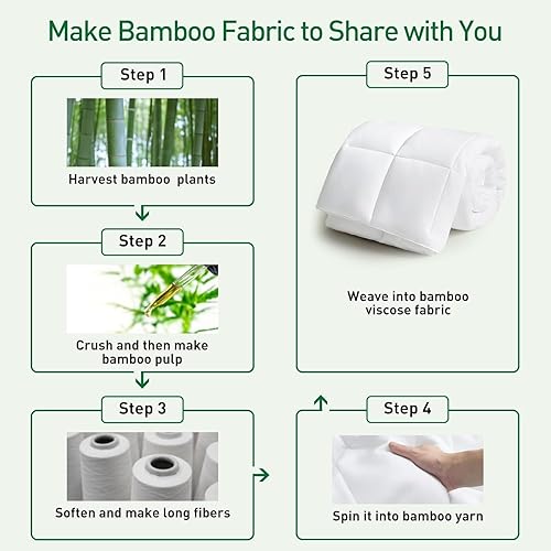 Miniatura 2 de Edredón 100% viscosa hecho de bambú, suave y ligero, tamaño Queen, edredón refrescante de verano transpirable para personas que duermen con calor, 8