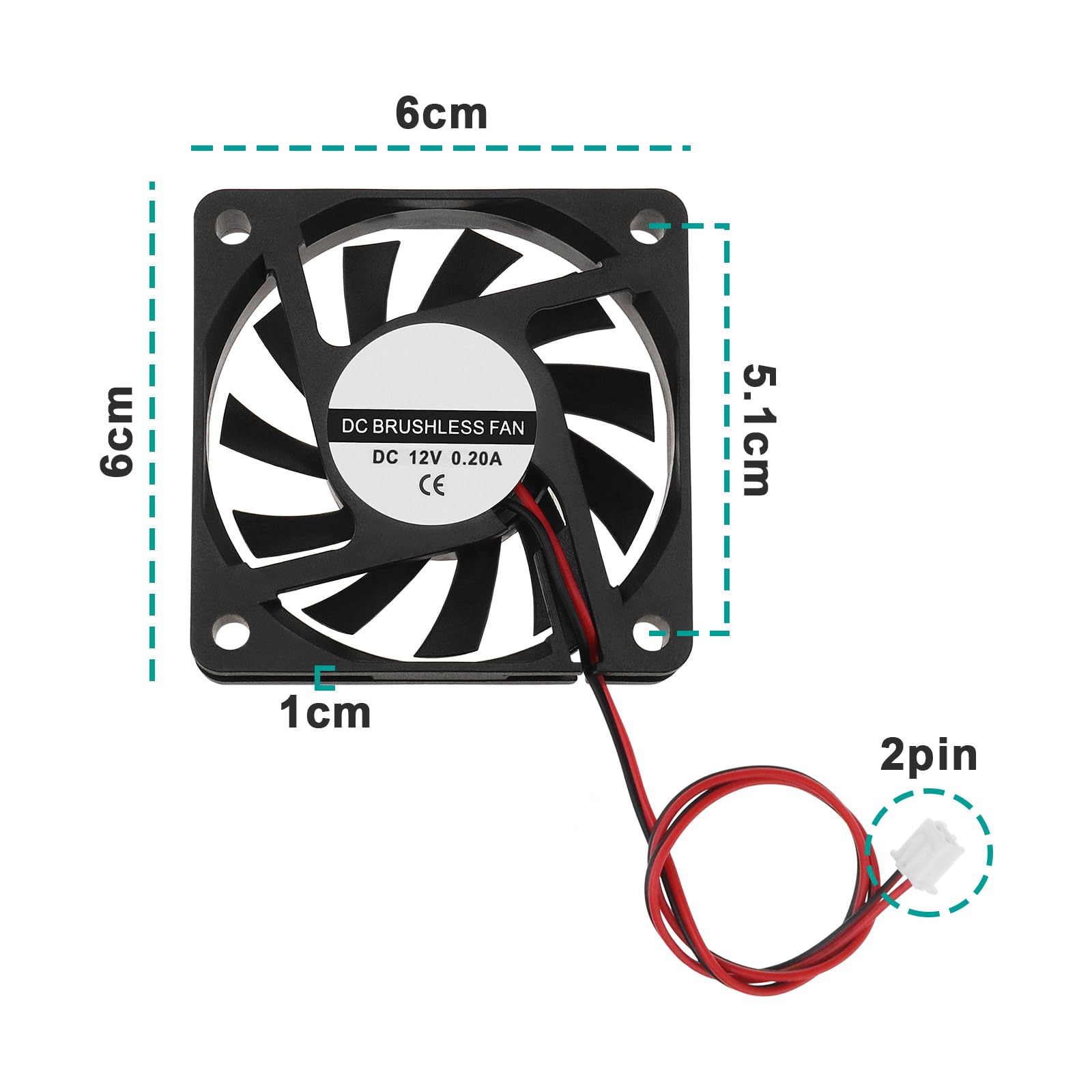 Cooling Fans 2-Pack 60mm DC 12V Mini - 10mm Thin Silent Brushless Fans ...