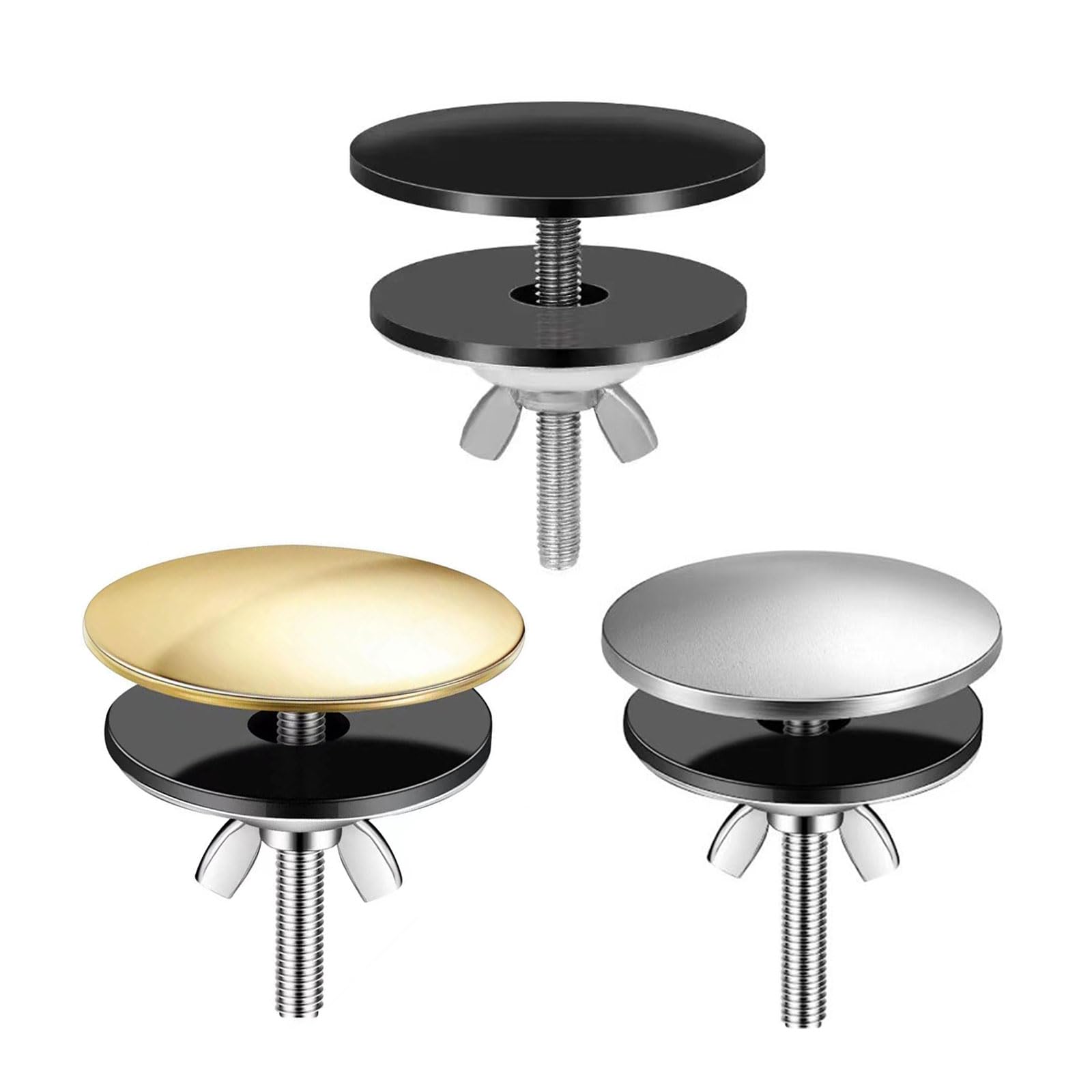 Tapón de agujero de fregadero de acero inoxidable para cocina y baño, 3 tipos de cubiertas de agujero de grifo para fregadero de cocina, accesorios duraderos y versátiles para fregadero