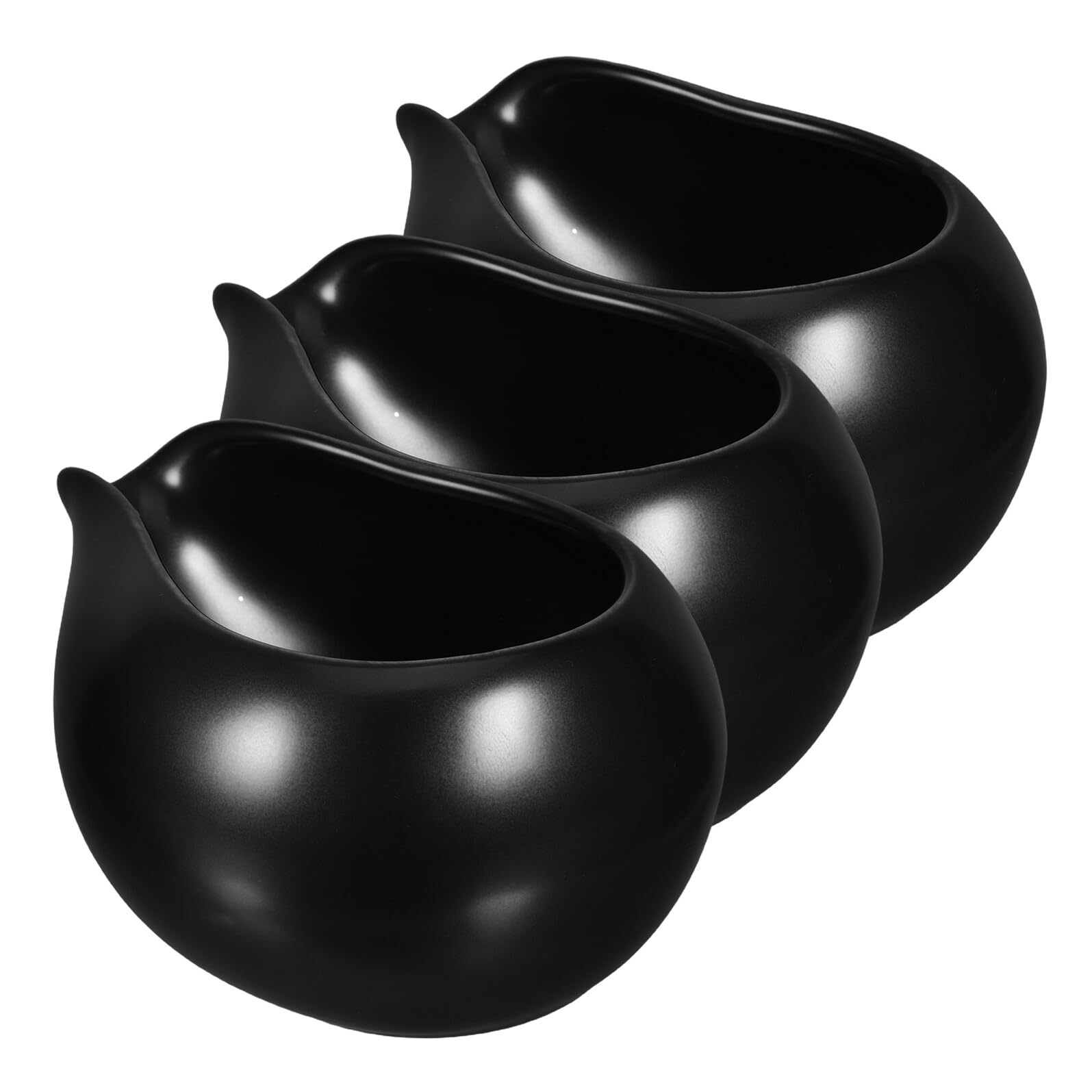 SHINEOFI Juego de 3 Piezas de Jarra de Cerámica Negra Mango Ergonómico y Base Resistente para Servicio de Café y Leche en Comidas Familiares Interiores