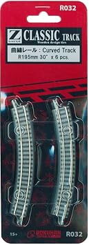 Rokuhan Z Gauge R032 Curved Rail R195-30 Pack of 6