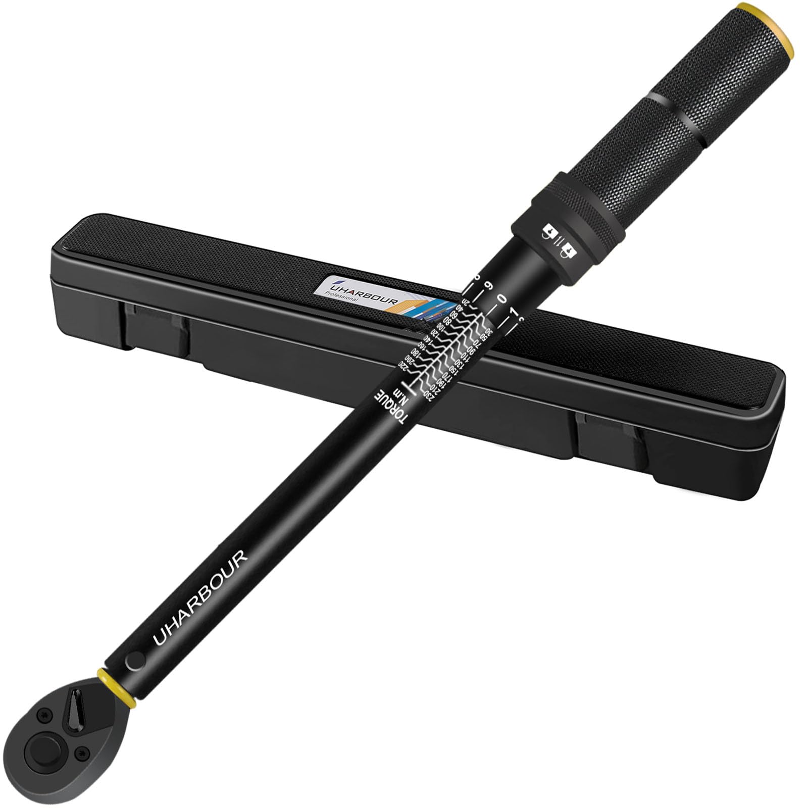 Torque Wrench 1/2, 20-230 N.m Car Torque Wrench Dual Direction 1 Nm Adjustment with Lock, ±3% Accuracy with Unique Calibration Certificate