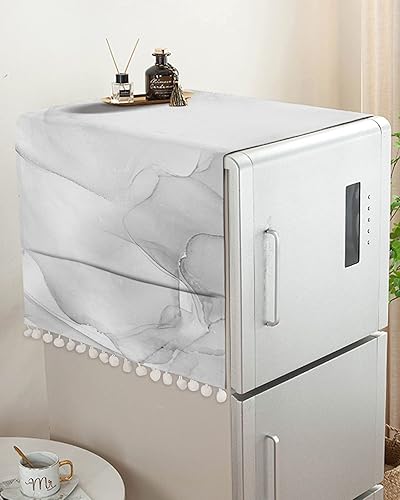 Miniatura 3 de Cubierta abstracta de mármol para horno microondas, a prueba de aceite, a prueba de polvo, con bolsillos de almacenamiento, protector de