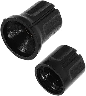 2 Piezas Tapa de la Perilla del intercomunicador Perilla de Control del Interruptor Mando Giratorio para potenciómetro Perillas de Pedal de Efecto el plastico Negro