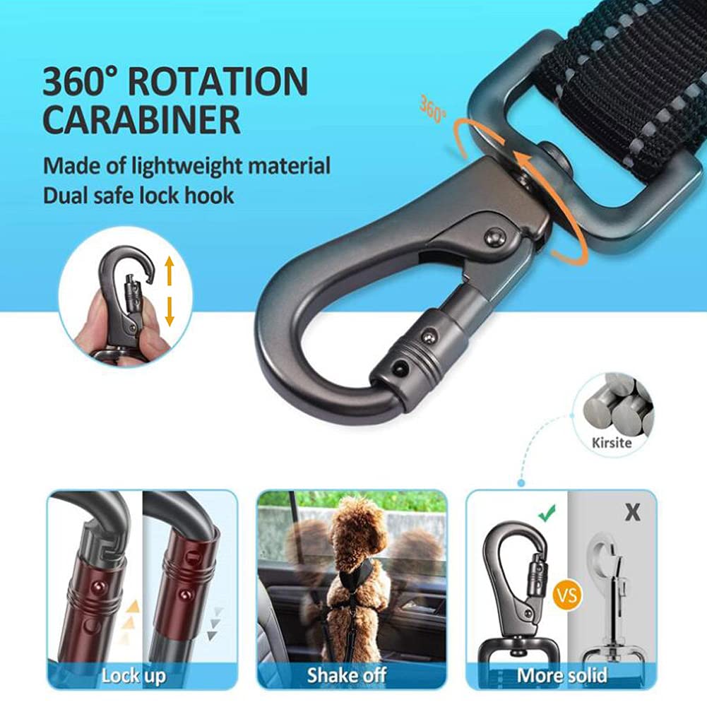 Ceinture Securite Chien Ceinture Chien Voiture Ceinture de Sécurité Longueur Réglable Amorti Absorption des Chocs Ceinture Réfléchissante Élastique Noire Convient à Tous Les Chiens et Voitures
