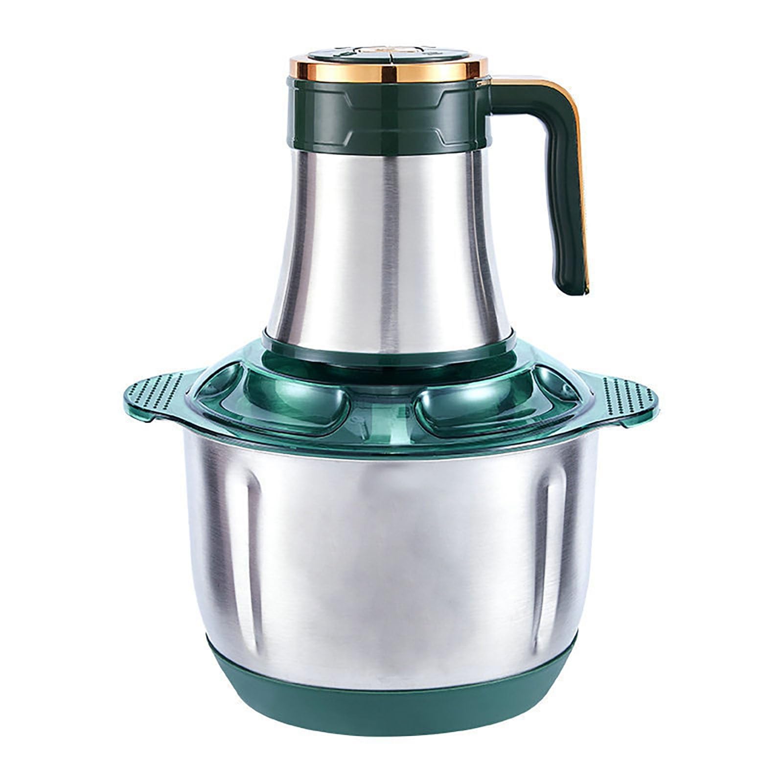 Genérico Picadora de Alimentos eléctrica de 2000W, procesador de Alimentos con Recipiente de Acero Inoxidable de 5L | Picadora carne cuchillas acero inoxidable carne, verduras, cebolla ajo, picadora licuadora 3 velocidades(Blue)