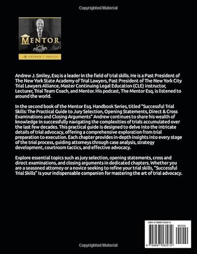 Independently Published Smiley, Andrew J. Successful Trial Skills: A Guide To Jury Selection, Opening Statements, Direct & Cross Examinations And Closing Arguments thumb #1