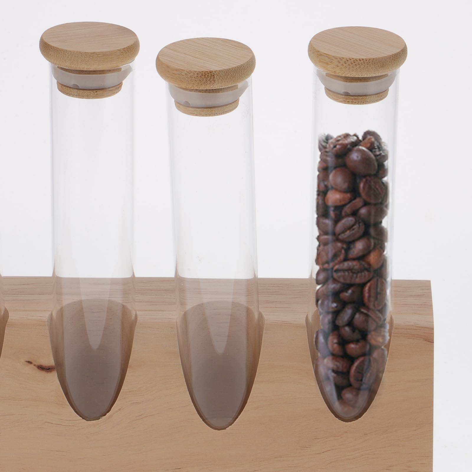 Zerodeko Tubo in Vetro per Caffè 70ml con Supporto in Legno