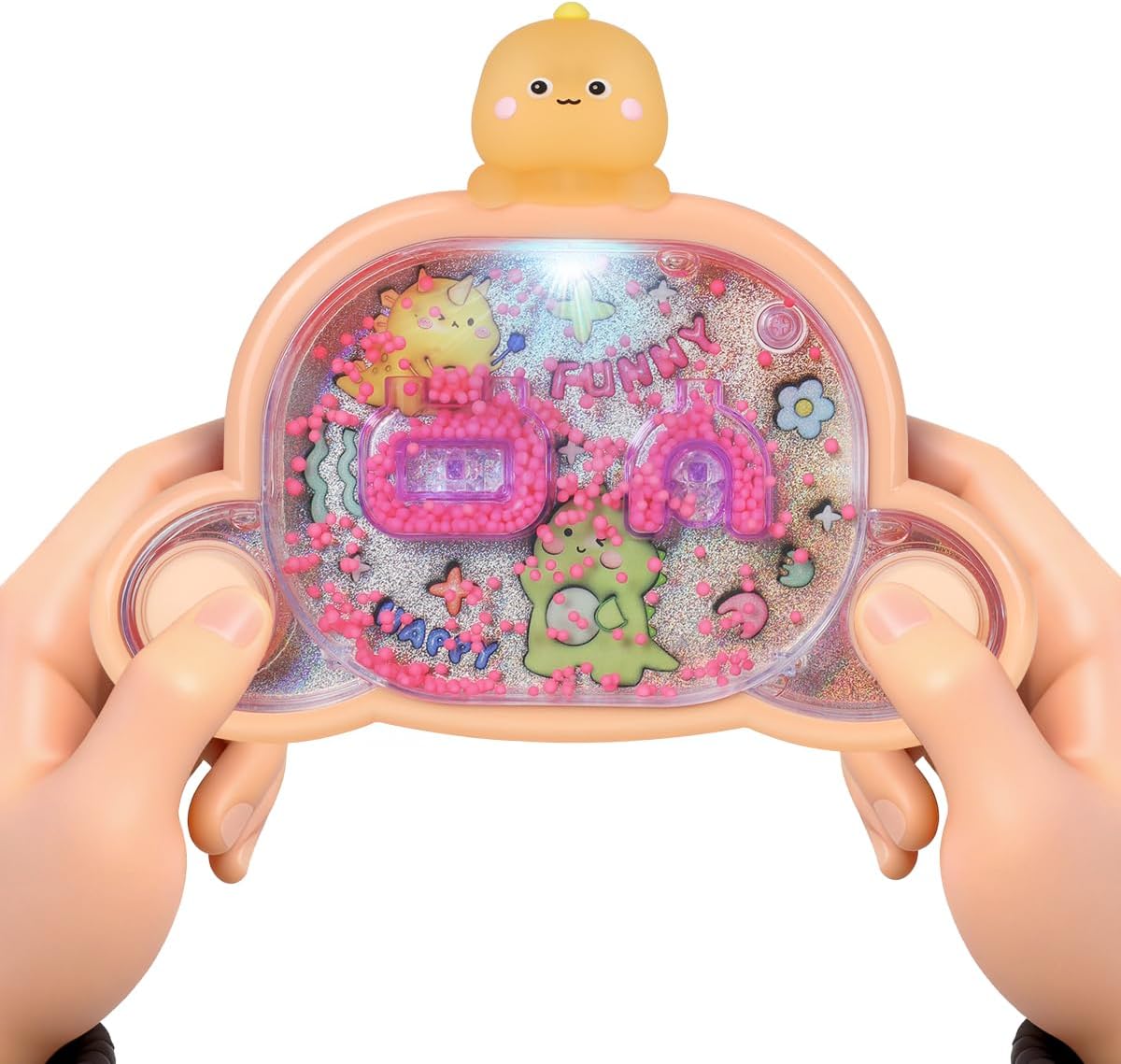 Handheld Water Game with Light - Unicorn & Dinosaur Toys - Water Ball Target Toy for Kids Ages 3+, Retro Fidget, Screen-Free Car Travel Game, Road Trip, Airplane, Portable Autism Gift