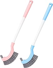 ALOUD CREATIONS 2Pc Silicone Toilet Cleaning Brush | WC Commode Bathroom Closet Cleaner Brush with Long Handle | Toilet Bowl Cleaner Brush | Professional Grade