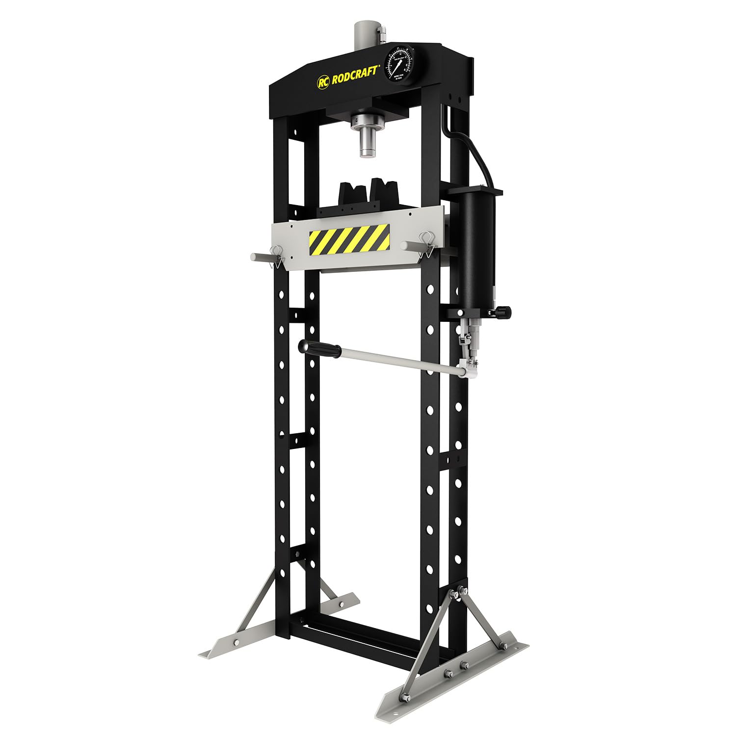 Rodcraft WP20S - Pressa idraulica da Officina, 20 tonnellate, hub da 186 mm, con Set di Mandrini a Pressione e Attacco rapido a sgancio rapido, Peso 105 kg, Altezza x Larghezza (mm): 1772 x 740,
