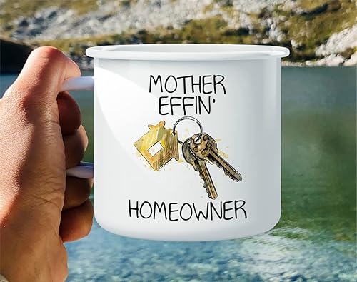 Miniatura 4 de Retreez Mother Effin Homeowner - Taza de café de acero inoxidable esmaltado de 16 onzas para campamento, fogata, divertido sarcasmo, regalos de