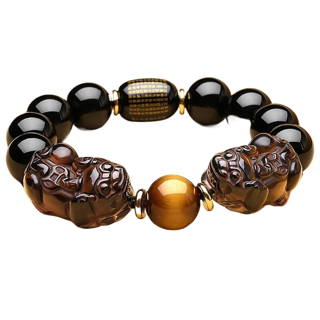 OIFAODAO Rosary bracelet, Bracelet Red Agate Gemstone Energy Tiger Eye Beaded Adjustable(1-14MM)