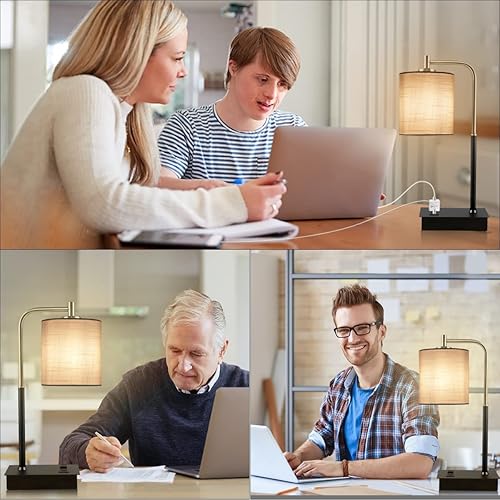 Miniatura 5 de Mafeiyan - Lámparas táctiles de mesita de noche, decoración de mesa de cordero con puerto USB para dormitorio, sala de estar, control táctil,