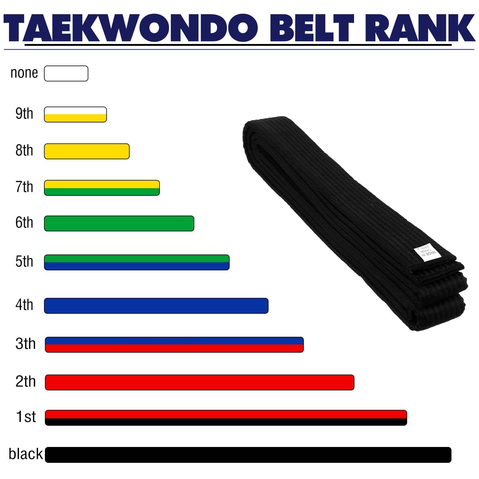 CIATBYYJ Ceintures noires à double enroulement de 280 cm en mélange de coton et de polyester durable pour arts martiaux pour karaté, judo, taekwondo, karaté pour enfants et adultes, ajustement