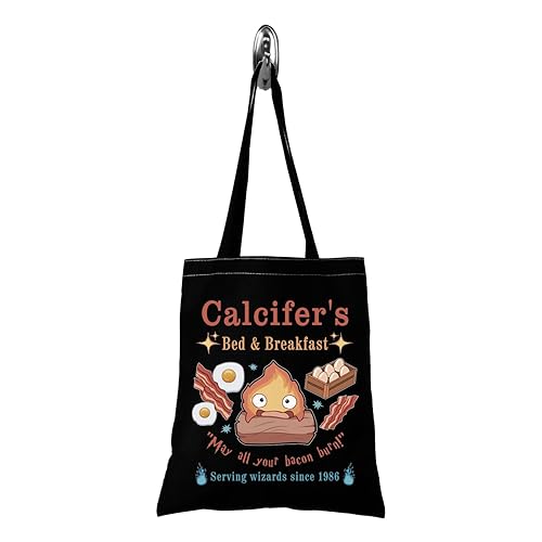 TSOTMO Calcifer's Bed & Breakfast Tote Bag Anime Lover Gift for Women Mother Best Friend - Blk-calcifer's Ca Tote
