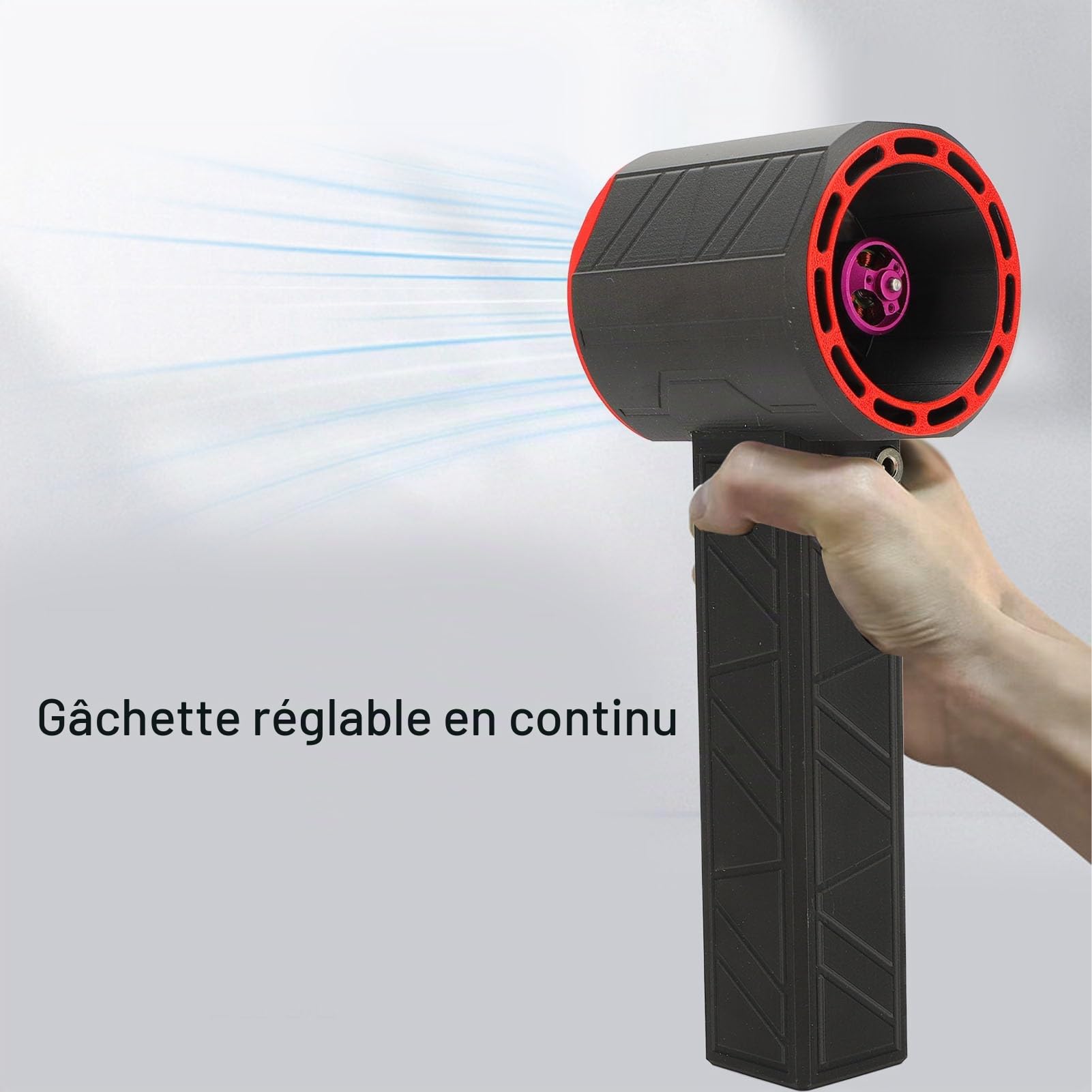 Bewinner Jet Fan Dry Souffleur sans fil 1400 G 64 mm moteur sans balais réglage vitesse continu blanc rouge