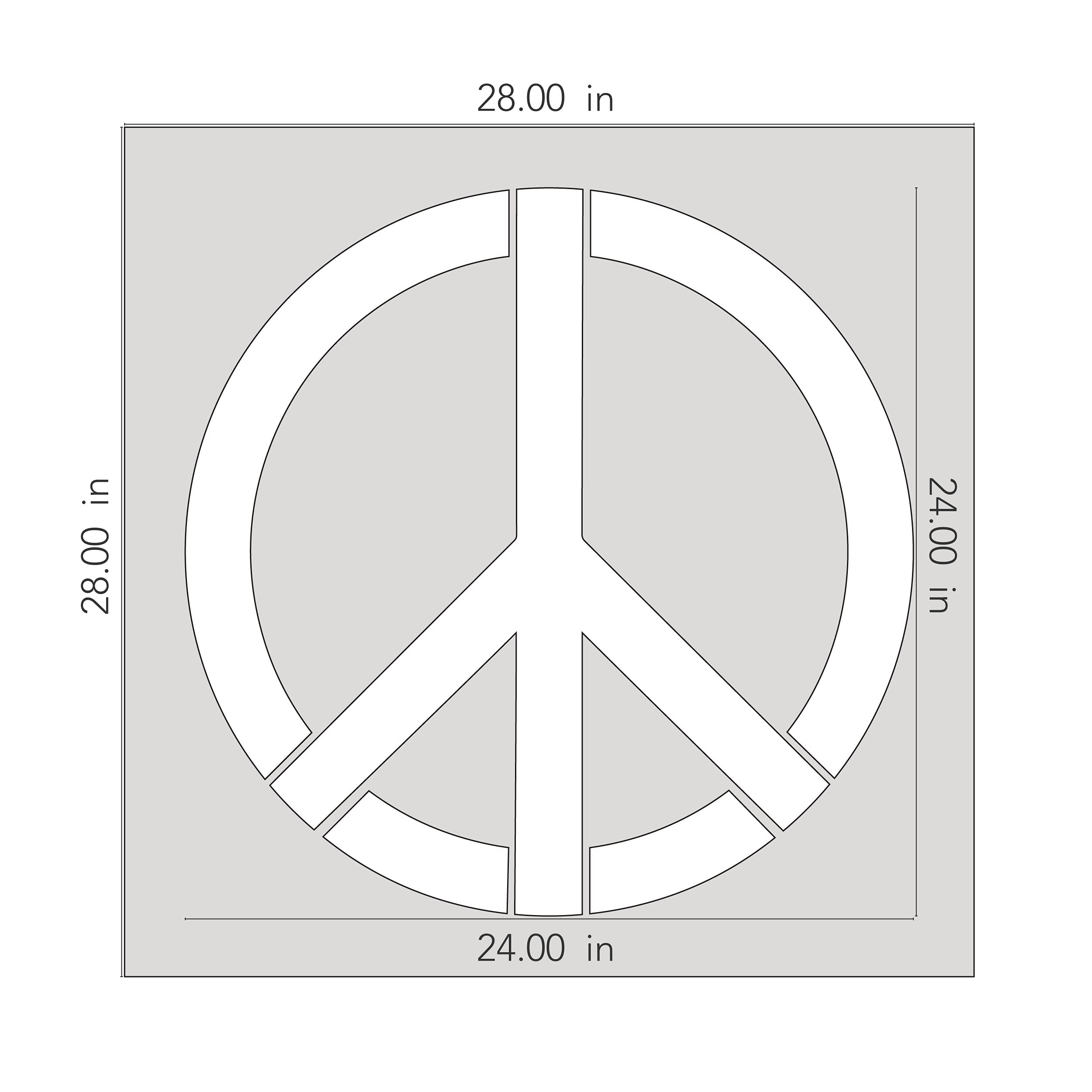 Stencil Stop Plantilla de símbolo de paz reutilizable para proyectos de bricolaje, pintura, dibujo, manualidades, plástico Mylar de 14 mil (24 x 24 pulgadas)