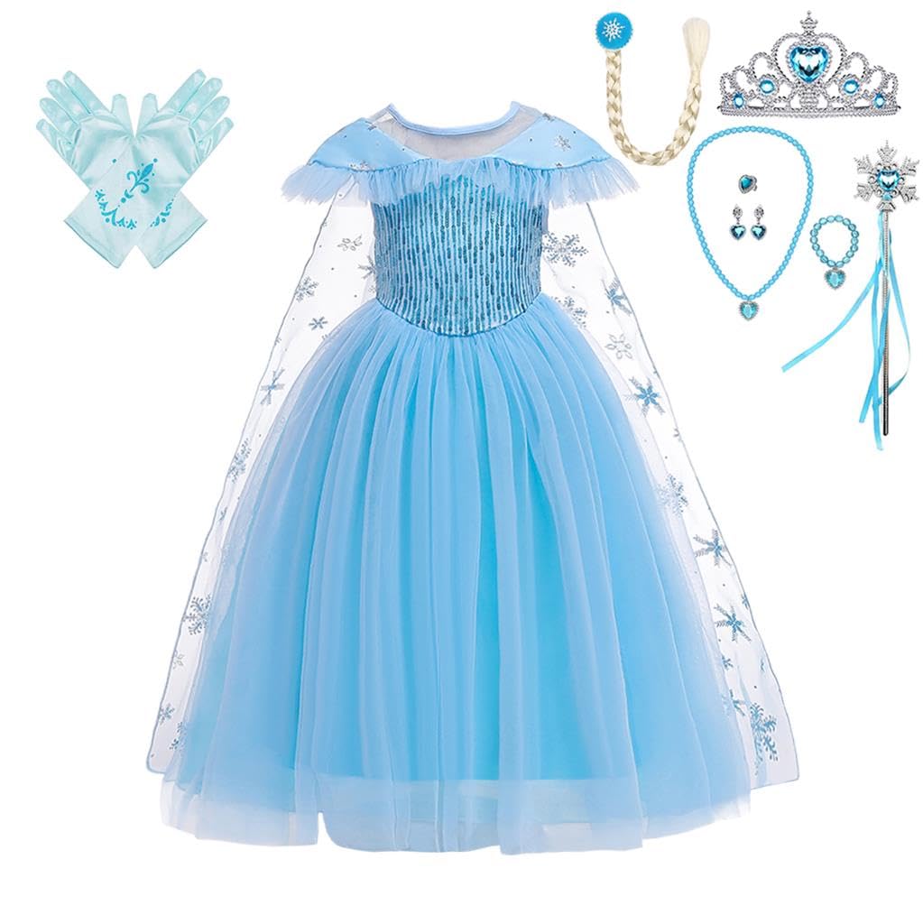 Dressy Daisy Girls Ice Princess Dress Up Costumes Halloween Christmas Fancy Party Dresses Size 2-10