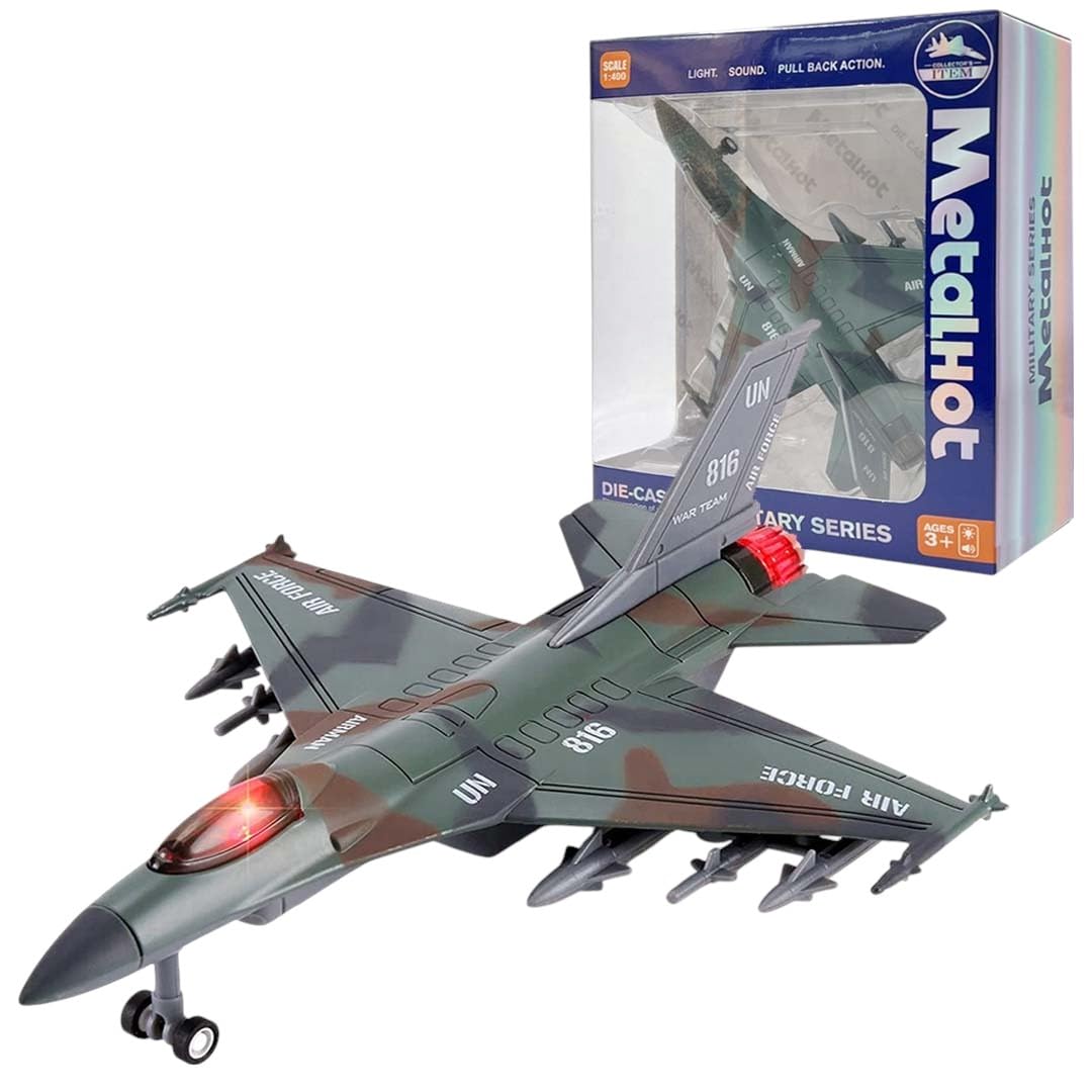 Breatoi: 1:400 Scale Twin-Engine Jet Fighter Model with Light & Sound – Premium Die-Cast Metal Collectible (F-16 Type)-image-11