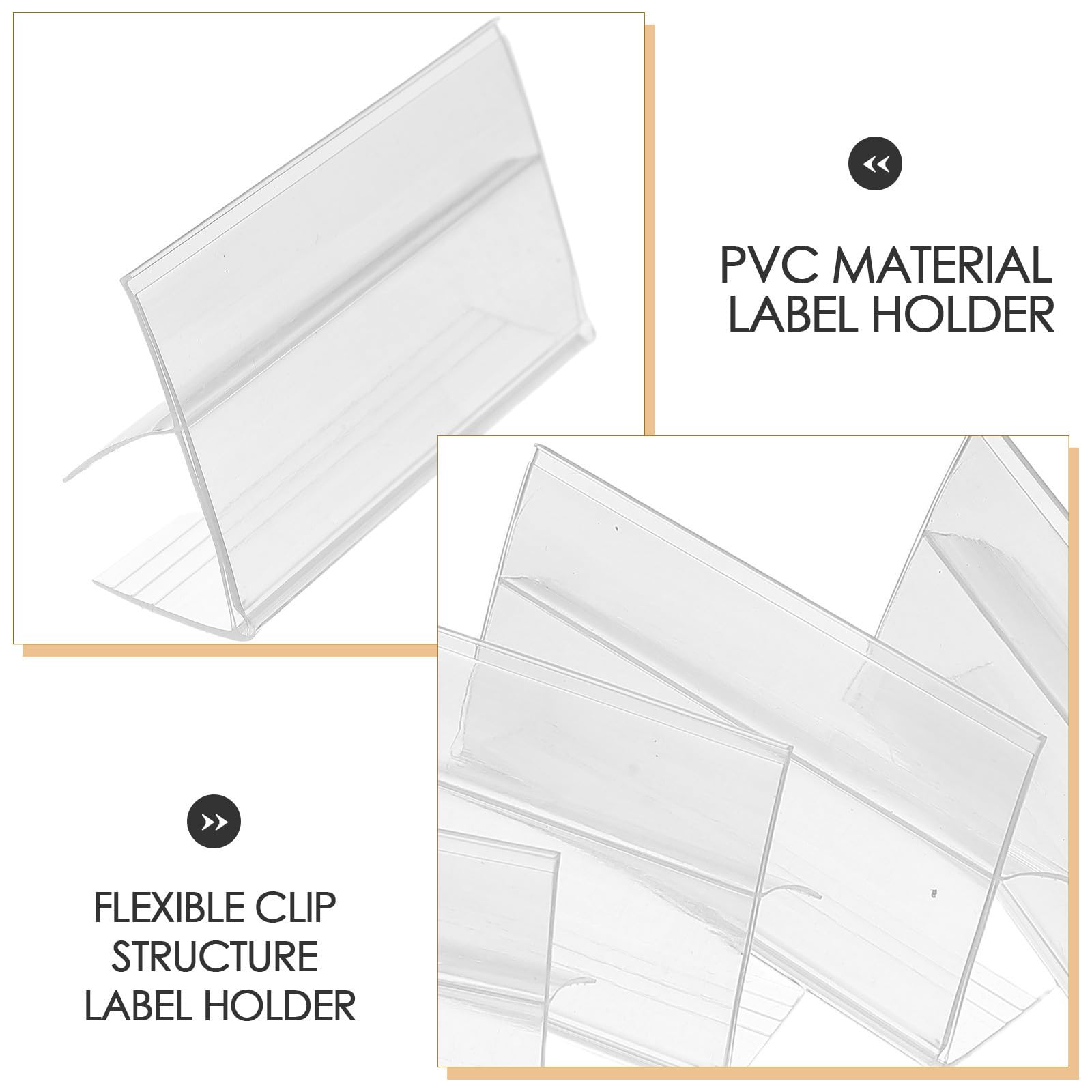 Uonlytech Porte-étiquettes plastique PVC 100 unités avec pince flexible pour utilisation en supermarché et commerce de détail