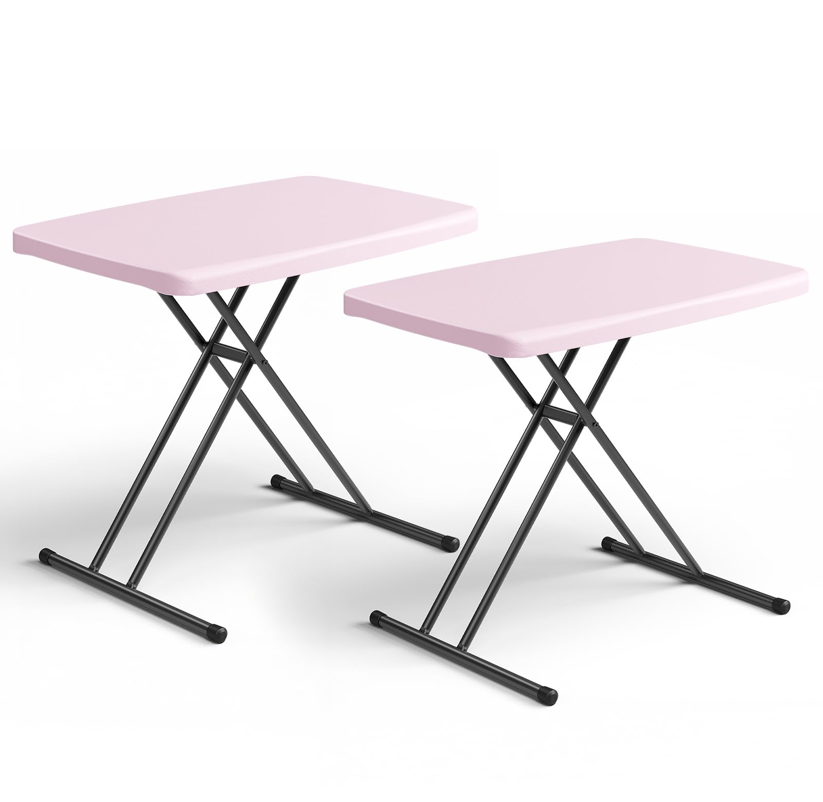 MAKE CHANGES Folding Table- Small Desk Adjustable Height TV Tray for Laptop, Couch, Camping - Heavy Duty Utility Foldable Table for Small Spaces, No