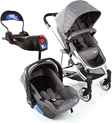 Travel System Infanti, Epic Lite Trio, com Isofix, Grey Steel