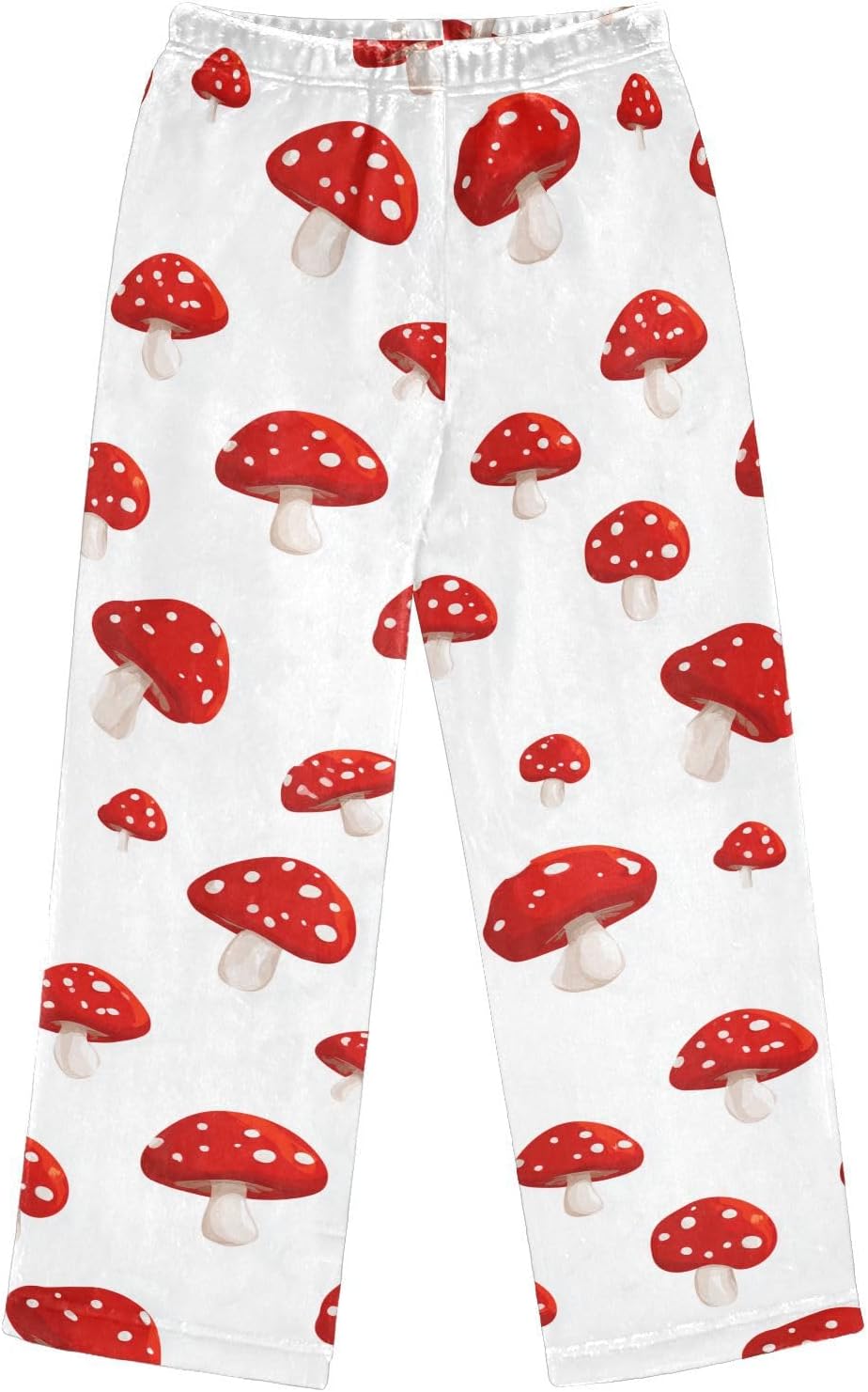 Cartoon Mushrooms White Dots Boys Pants for Kids Fleece Bottoms Long Jogger Pants Trousers with Pockets Size 6-14Y